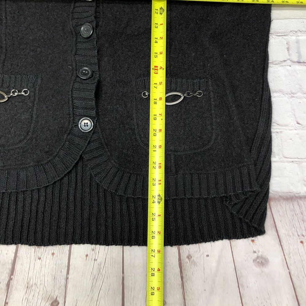 Alfred Dunner Women Sleeveless Vest Sweater Pockets Size 3X Black M185 -27 - Picture 3 of 12